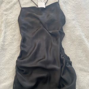 Brand new black silk zara dress